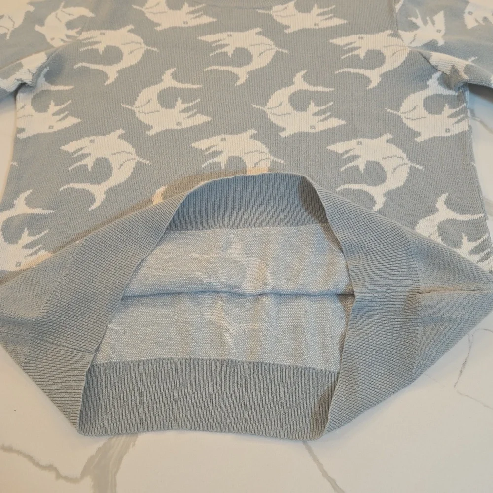 Stella McCartney Kids 100% Cotton Shark Sweater Sweatshirt Blue Size 12yrs - Picture 5 of 10